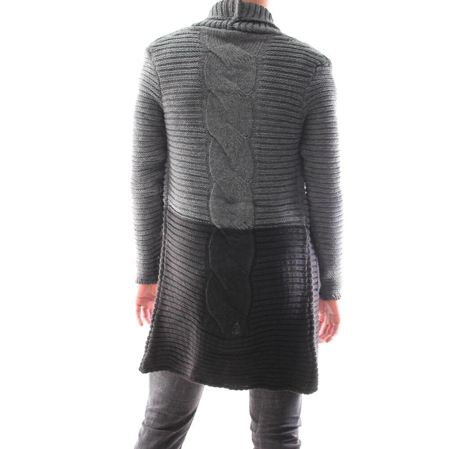 コーディガン メンズ ローゲージ ショールカラー ニット ガウン