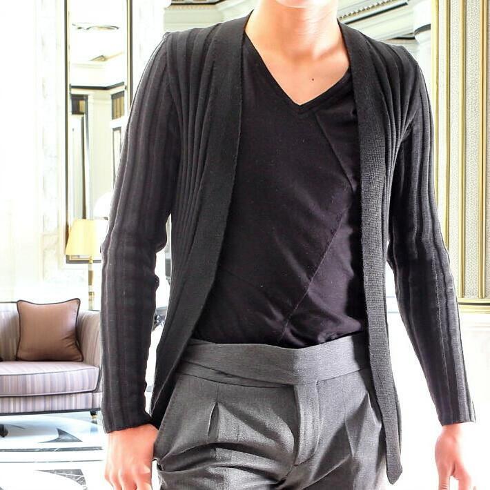 【専用出品です】ロングカーデ ロングカーディガン メンズ ニット セーター オープンフロント : BIN-1