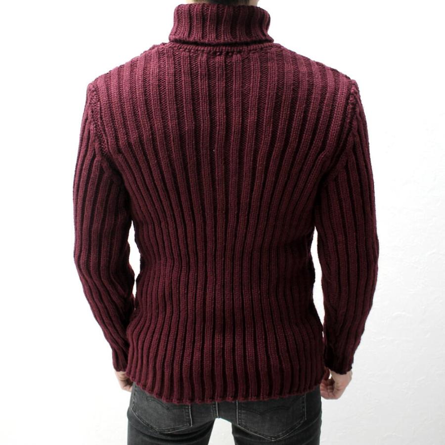 タートルネック ニット ハイネック ローゲージ セーターメンズ