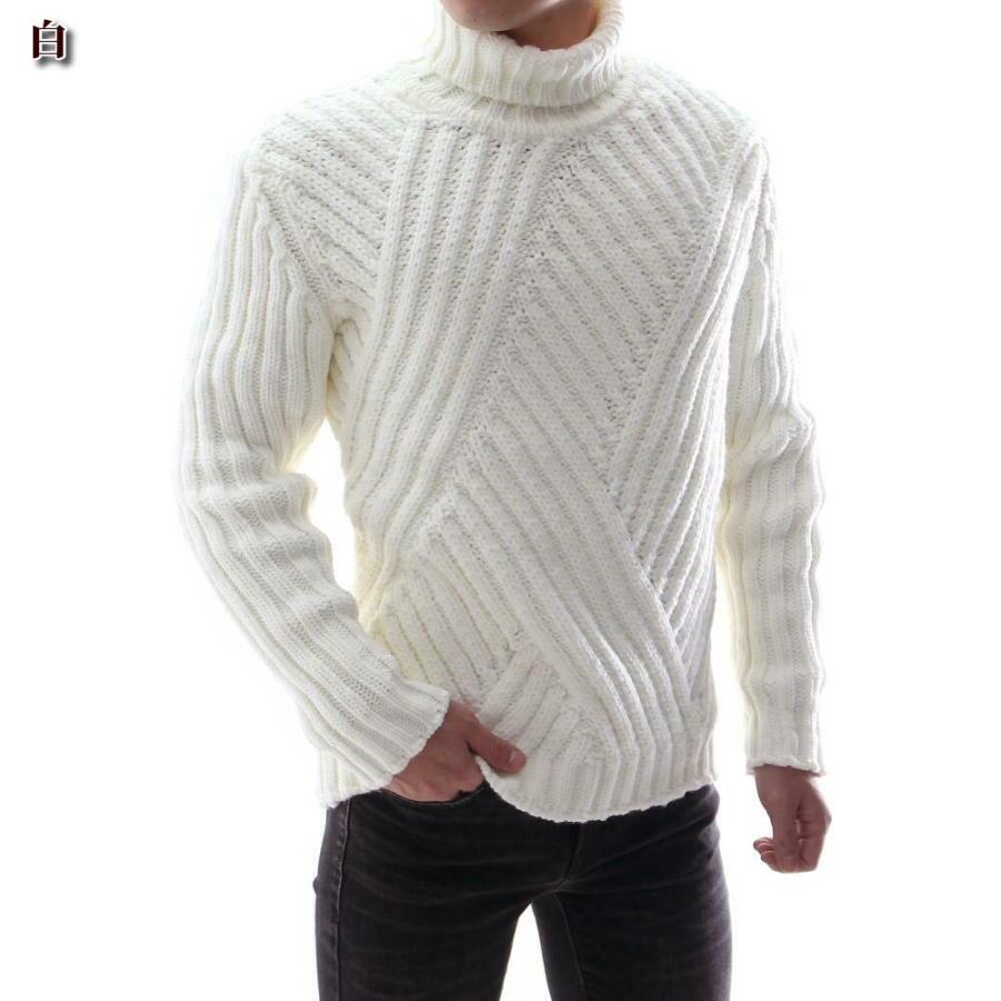 サイズS ローゲージ　厚手　ウール　ニット　セーター　長袖 タートルネック bin-1_lagos2644