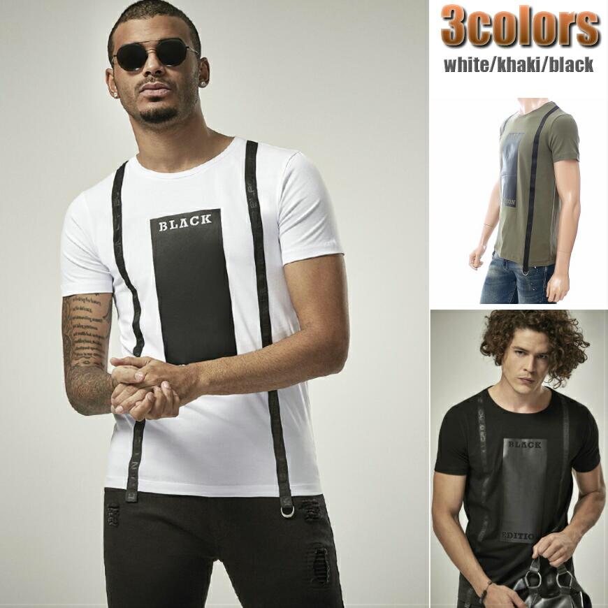 ｔシャツ メンズ 半袖 黒 白 カーキ ロゴ ストレッチコットン 派手 クルーネック 父の日 プレゼント 大きいサイズも入荷 Lcr1115 Bin 1 Limitedヤフーショップ 通販 Yahoo ショッピング