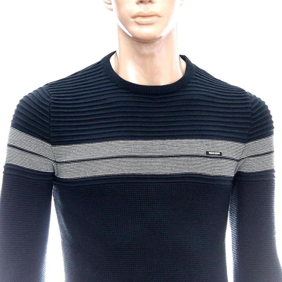 薄手のニット セーター メンズ クルーネック ボーダー ワッフル編み 薄地 白黒紺 コットンニット 春 秋 冬 キレイメ 大きいサイズも入荷 Lcr1435 Bin 1 Limitedヤフーショップ 通販 Yahoo ショッピング