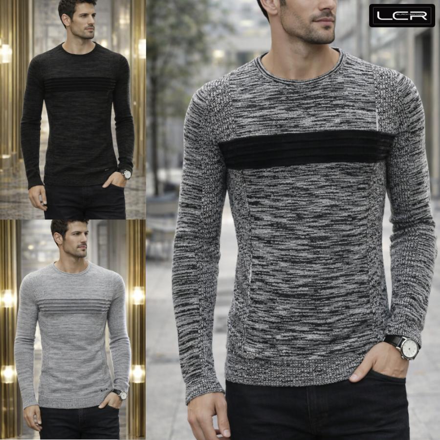 薄手のニット セーター メンズ ニット 袖 ボーダー 白 クルーネック コットンセーター 綿 無地 薄地 春 秋 冬 75 以上節約