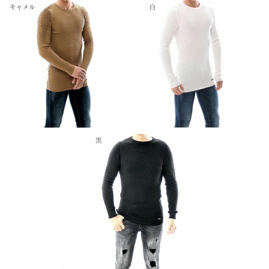 薄手のニット セーター メンズ タイト ケーブル編み クルーネック薄手 薄地 コットンセーター 春 秋 冬 白黒 Lcr1840 Bin 1 Limitedヤフーショップ 通販 Yahoo ショッピング
