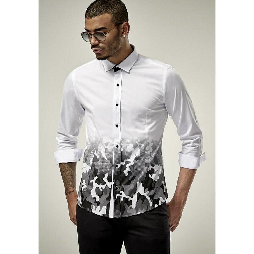 長袖シャツ メンズ 迷彩 ストレッチ カモフラ 白黒 M L Xl Xxl 春夏秋 Lcr3360 Bin 1 Limitedヤフーショップ 通販 Yahoo ショッピング