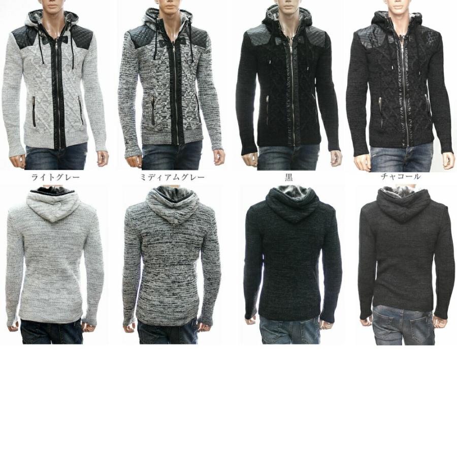 Y's フード付きグレージャケットとセーターのアンサンブル 小さいサイズ]ウールブレンドニットアンサンブル（2点セット