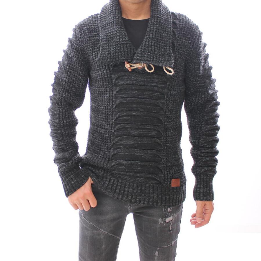 ハイネック ニット ショールカラー セーター トグルボタン メンズ 白 黒 ローゲージ 厚手 冬 大きいサイズ も入荷 Lcr5575 Bin 1 Limitedヤフーショップ 通販 Yahoo ショッピング