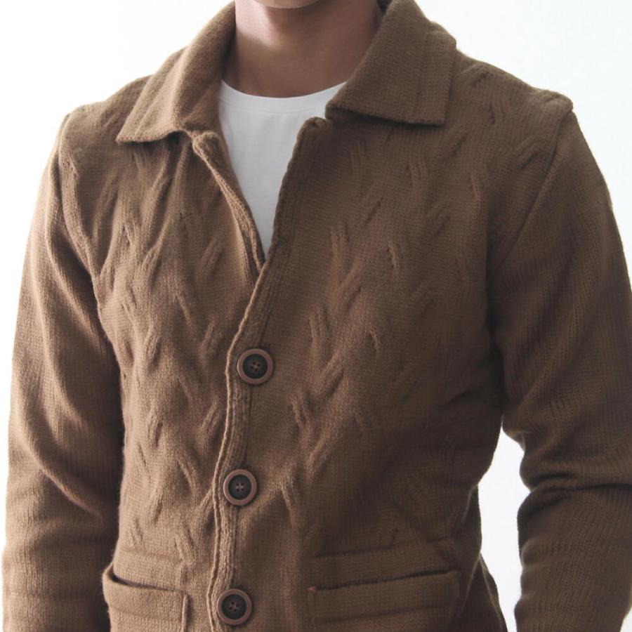 カーディガン ローゲージニット メンズ セーター 厚手 大きい
