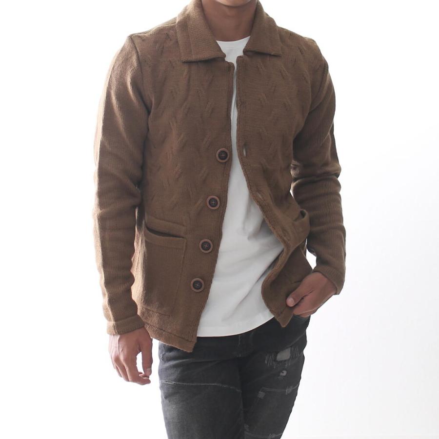 カーディガン ローゲージニット メンズ セーター 厚手 大きい