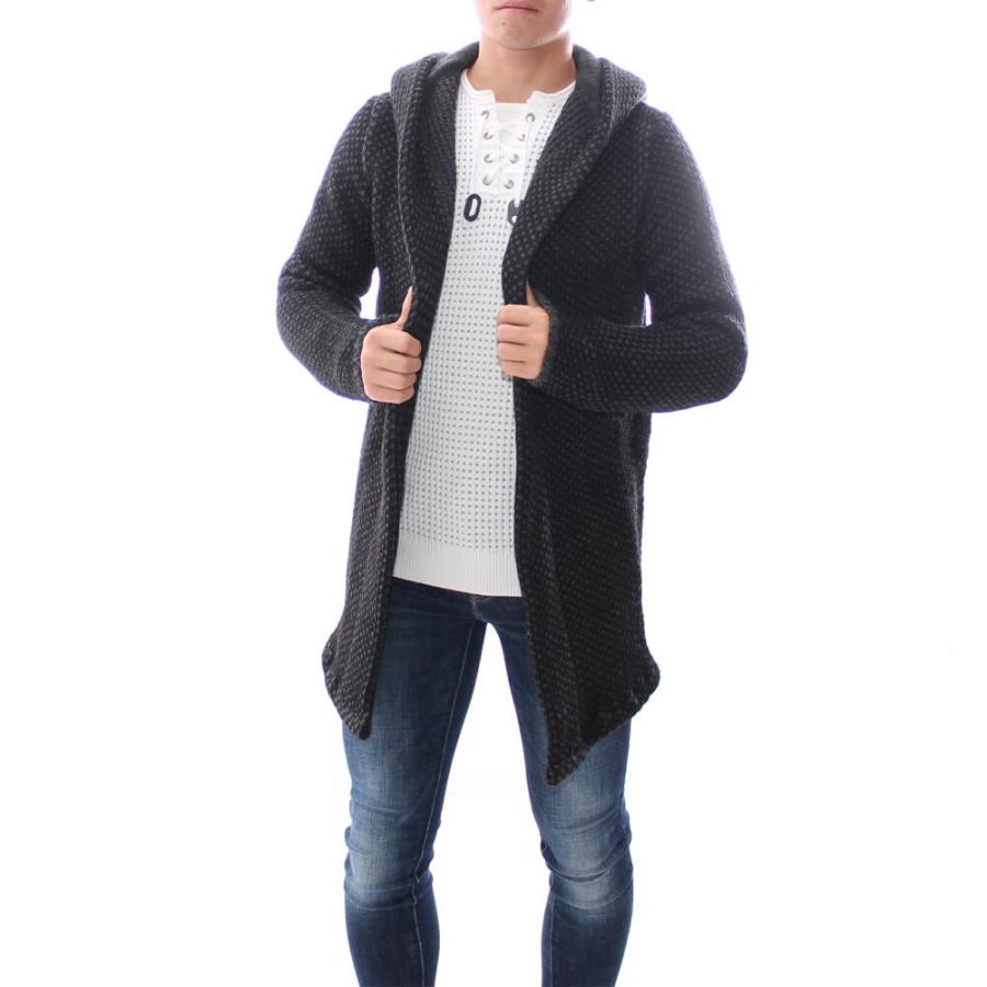 コーディガン メンズ フード ハーフコート ニット パーカー ジップアップ 厚手 ローゲージ セーター グレー 黒 Xxl大きいサイズも入荷 Lcr5665 Bin 1 Limitedヤフーショップ 通販 Yahoo ショッピング