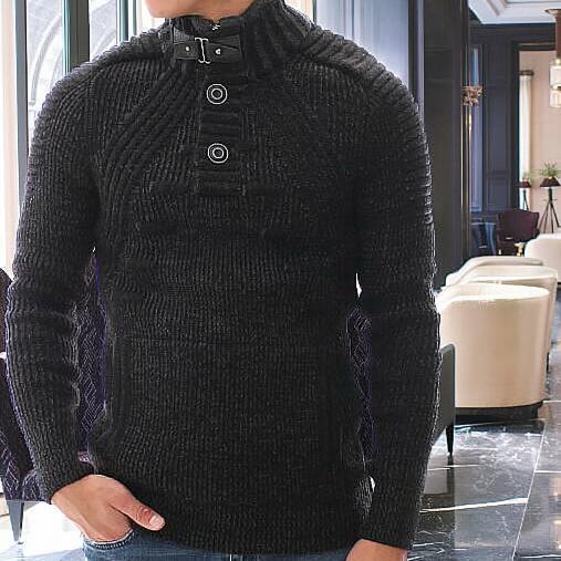 ハイネック モックネック ローゲージニット セーター 2枚襟 ハーフ