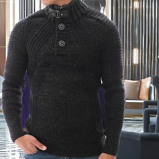 ハイネック モックネック ローゲージニット セーター 2枚襟 ハーフ