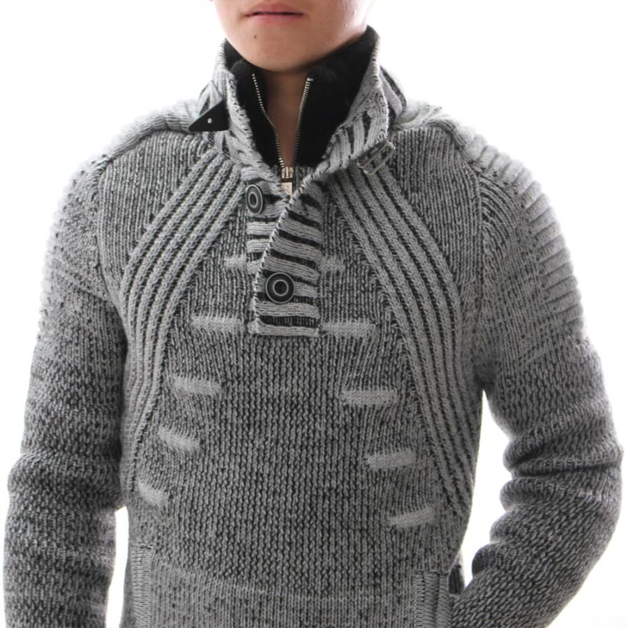 ハイネック モックネック ローゲージニット セーター 2枚襟 ハーフ