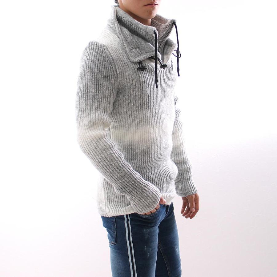 ハイネック ローゲージニット モックネック セーター 2枚襟 ハーフ