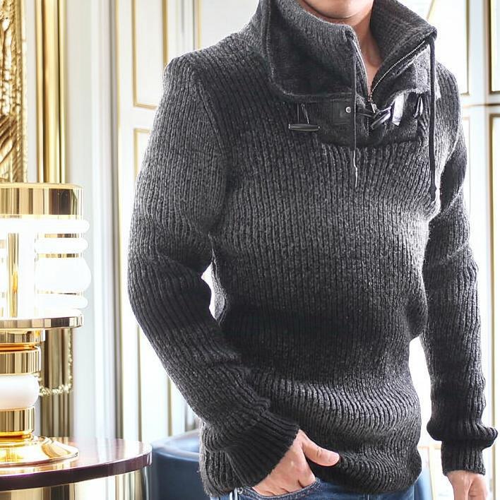 ハイネック ローゲージニット モックネック セーター 2枚襟 ハーフ