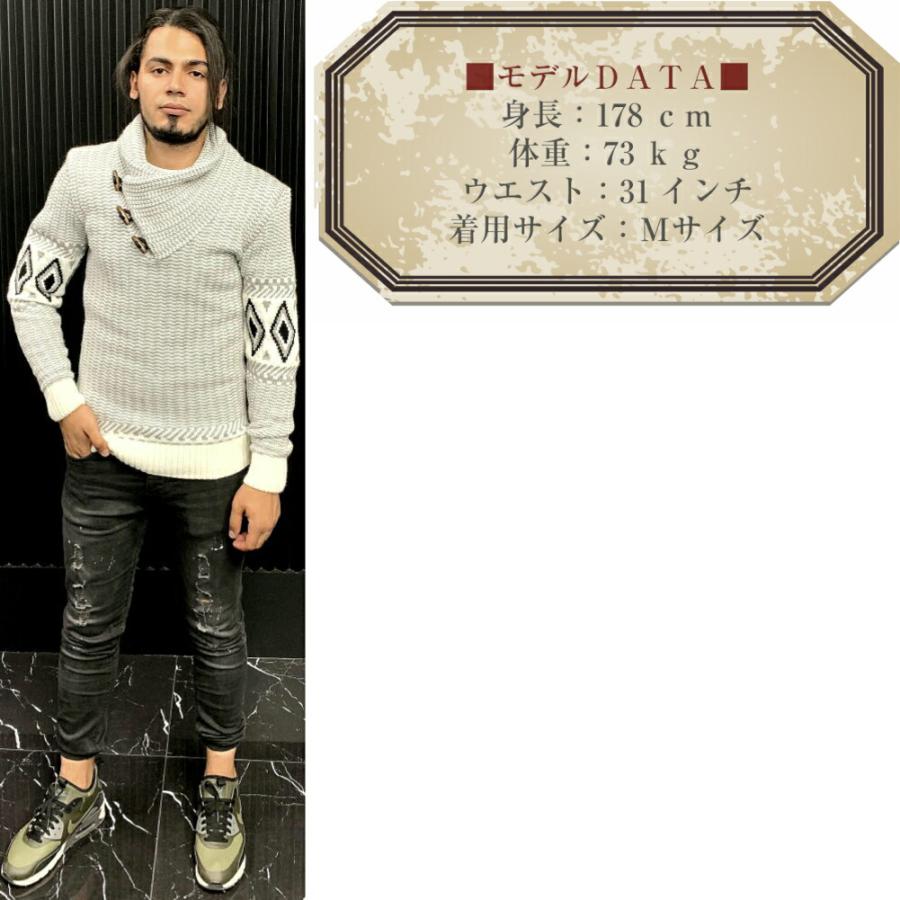 ローゲージニット メンズ セーター ハイネック 厚手 黒グレーベージュ 