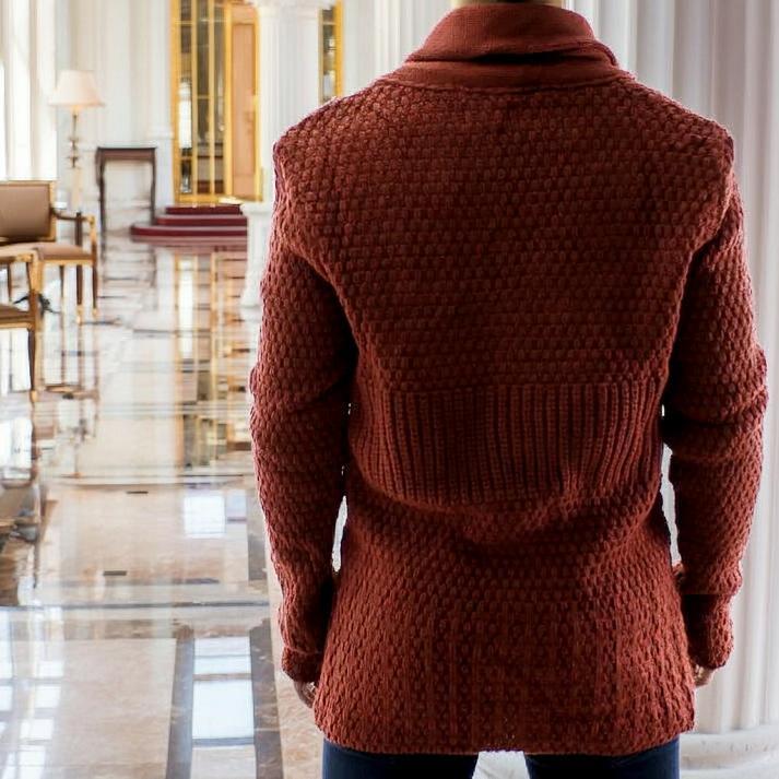 BATONER バトナー ショールカラーニットカーディガン ローゲージウール ショールカラー カーディガン ニットジャケット ローゲージ