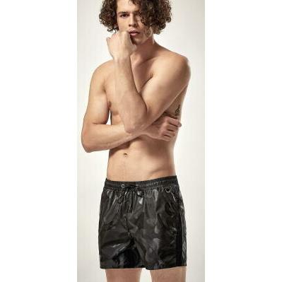 水着 サーフパンツ メンズ 迷彩 カモフラ サポーター付き カーキ/黒 M