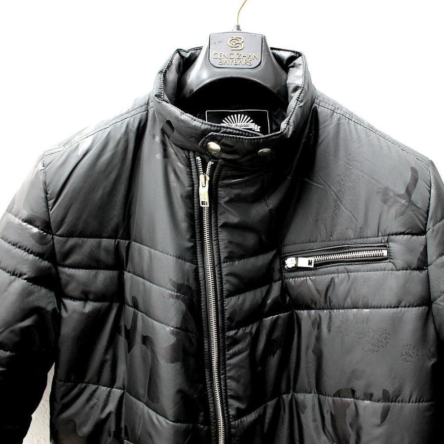 中綿ジャケット ライダース 白 迷彩 メンズ アウター ブルゾン 冬 XXL