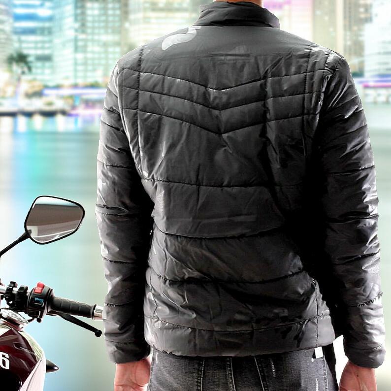 中綿ジャケット ライダース 白 迷彩 メンズ アウター ブルゾン 冬 XXL