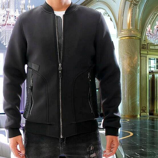   ブラック MA-1ジャケット ma-1 ma1 ジャケット ライダース バイカー ディテール アウター メンズ