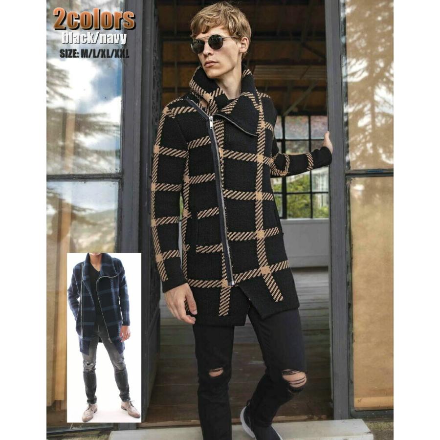 コーディガン ローゲージ ニット セーター チェック柄 メンズ ハイネック ニットジャケット 厚手 ローゲージ 黒 紺 Xxl大きいサイズも入荷 Lcr9900 Bin 1 Limitedヤフーショップ 通販 Yahoo ショッピング
