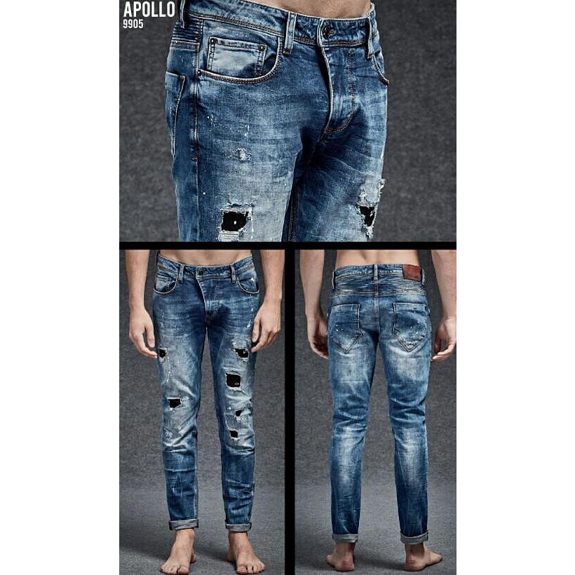 スーパースキニー デニム メンズ ストレッチ ダメージ スパッタリング