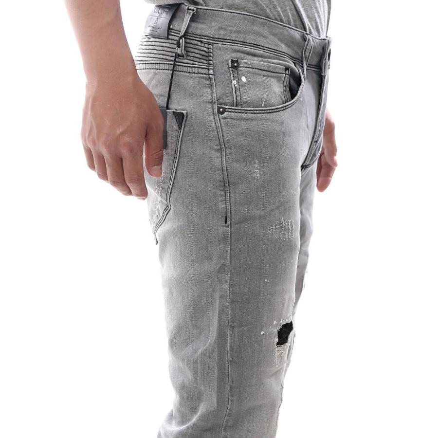 スキニー デニム ジーンズ メンズ ストレッチ ペンキ散らし