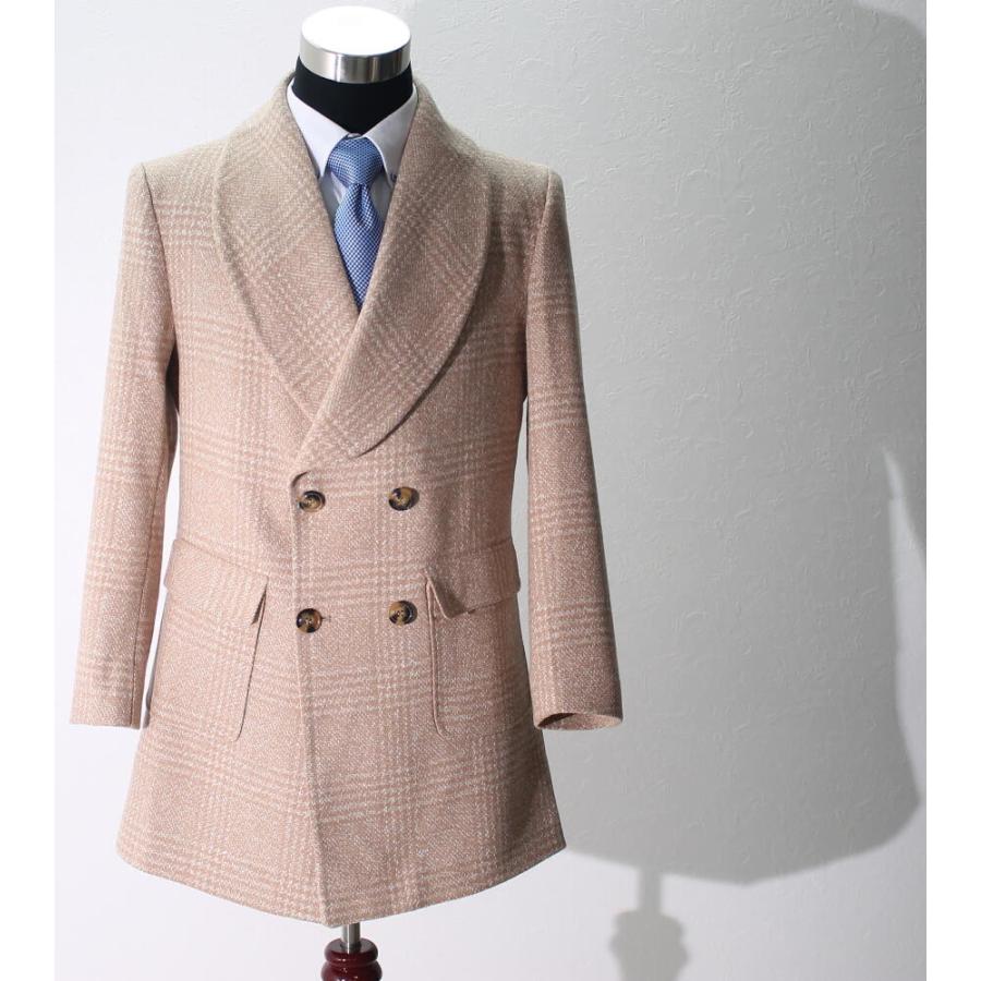 チェスターコート ハーフコート ツイード コート メンズ チェック