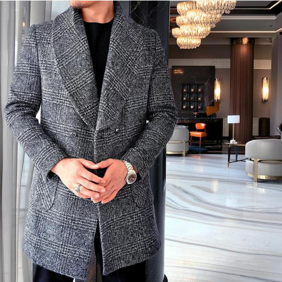 チェスターコート ハーフコート ツイード コート メンズ