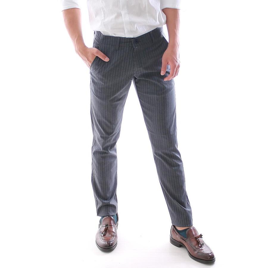 スキニー スリム スラックス ストライプ パンツ メンズ グレージュ グレー 大きいサイズ も入荷 春夏秋 ビジネス ジャケパン Makul4877 Bin 1 Limitedヤフーショップ 通販 Yahoo ショッピング