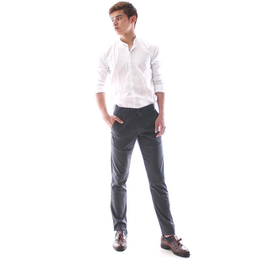 スキニー スリム スラックス ストライプ パンツ メンズ グレージュ グレー 大きいサイズ も入荷 春夏秋 ビジネス ジャケパン Makul4877 Bin 1 Limitedヤフーショップ 通販 Yahoo ショッピング