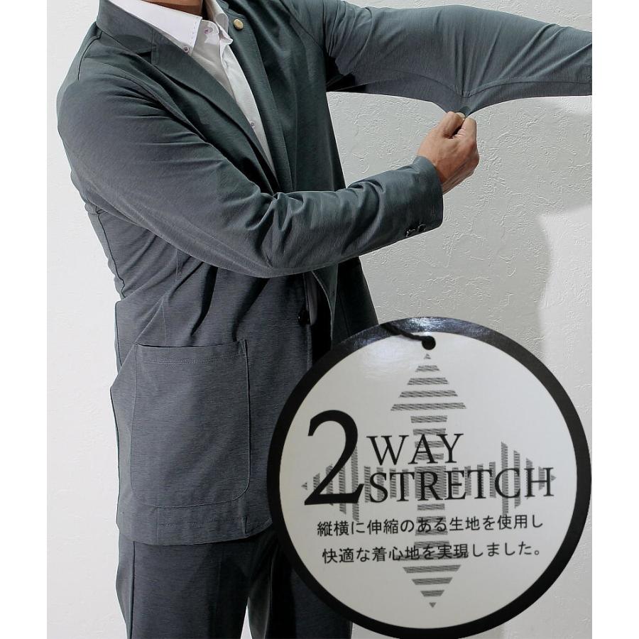 新品同様品　テーラーフクオカ　セットアップスーツ3ピーススーツ　メンズM ブルー TAKA-Q ストレッチウォッシャブル スリムフィット 2ボタン2