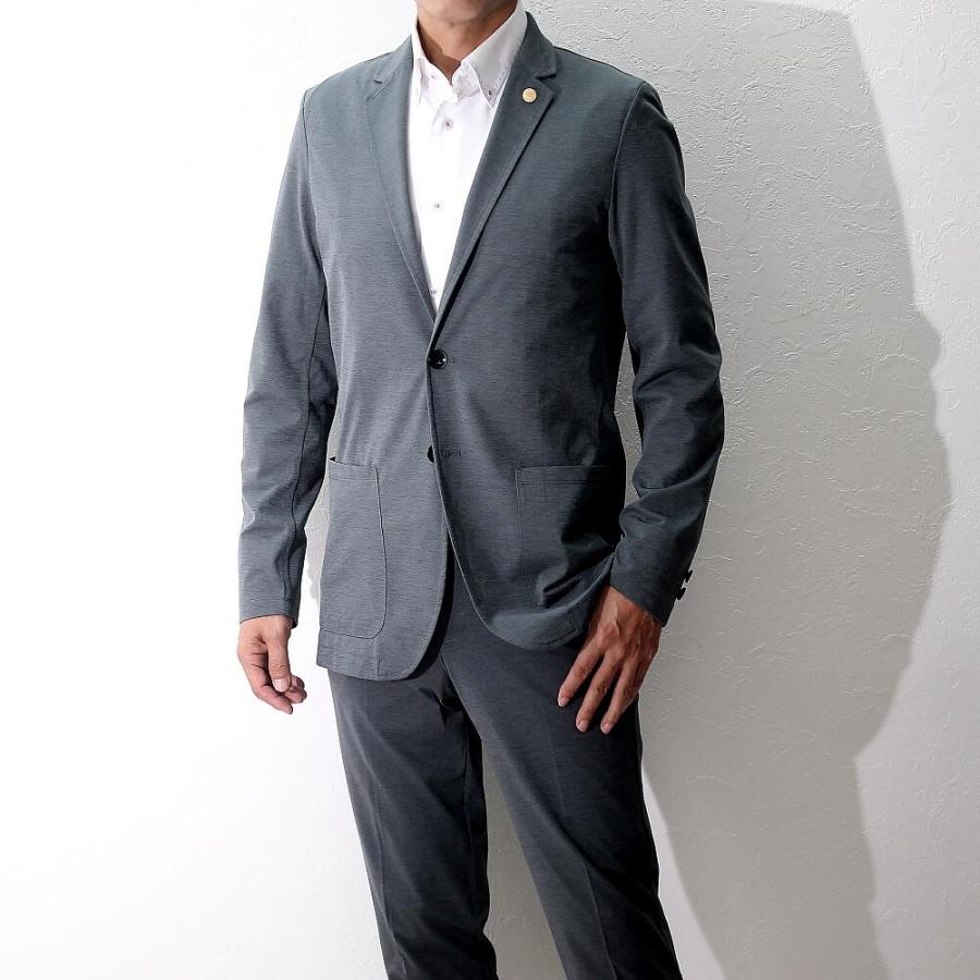 テーラードジャケット セットアップスーツ対応 ブルーグレー