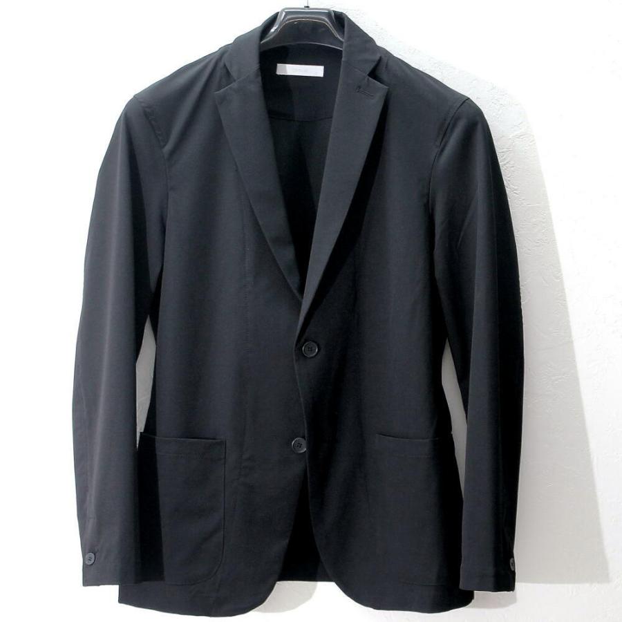 テーラードジャケット メンズ ストレッチ素材 黒 春/夏/秋 裏地無し