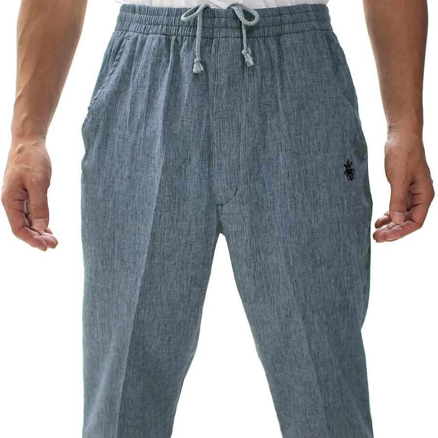 シルク混 タックイージーパンツ ウエストゴム 麻混楊柳イージーパンツ3色組 ウエストゴム 裾上げ済み ズボン