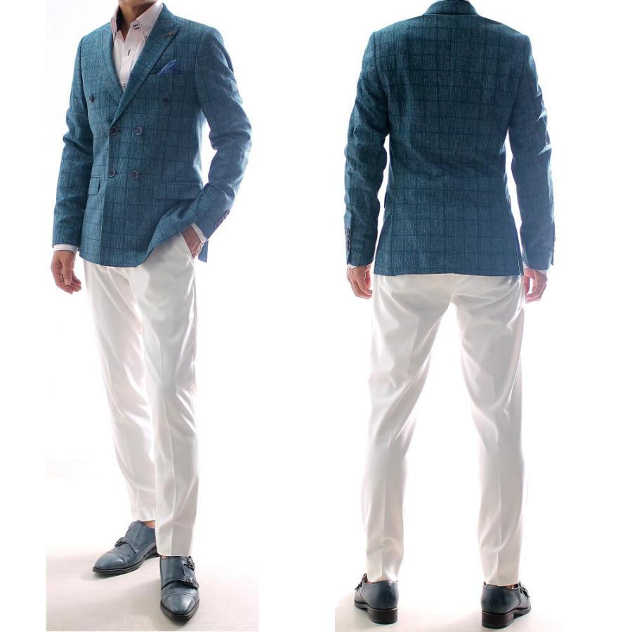 テーラードジャケット ダブルブレスト ブレザー チェック柄