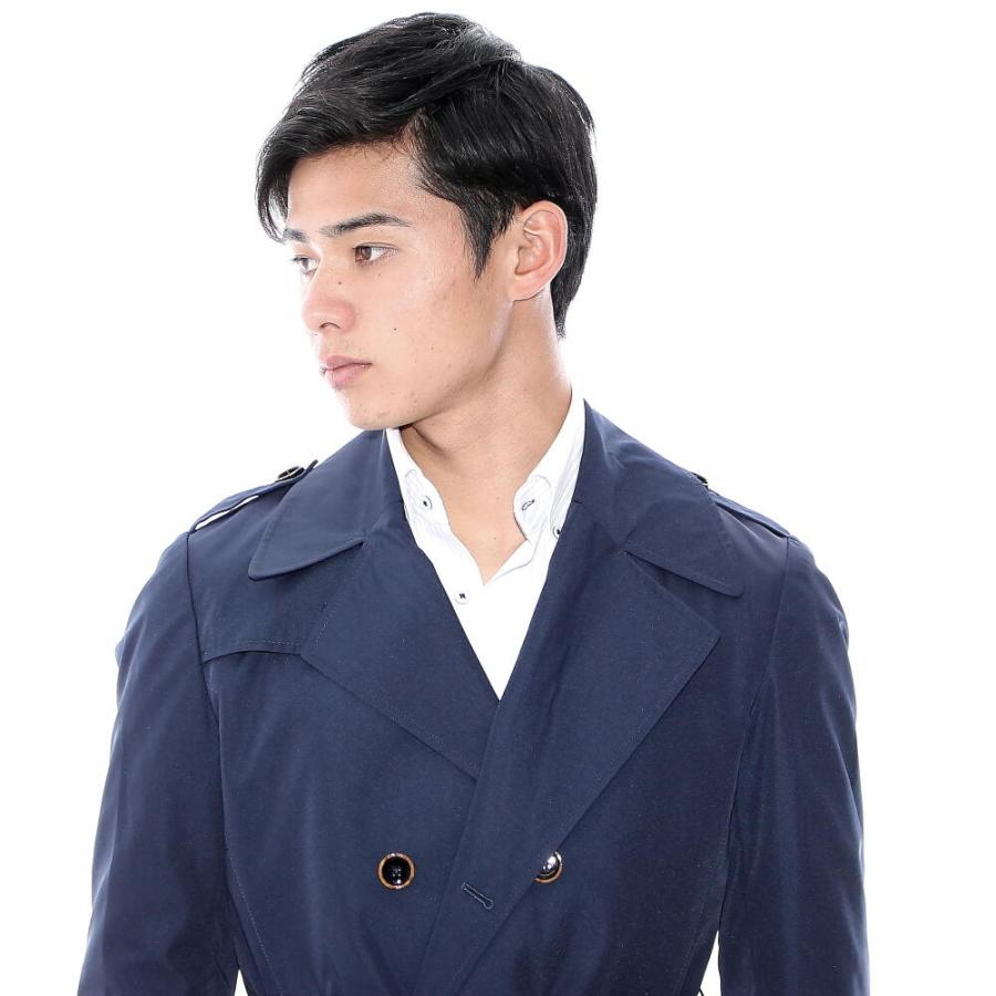 トレンチコート ショート丈 ダブル メンズ 紺 ネイビー XXXLまで トレンチコート ショート丈 ダブル メンズ 紺 ネイビー XXXLまで
