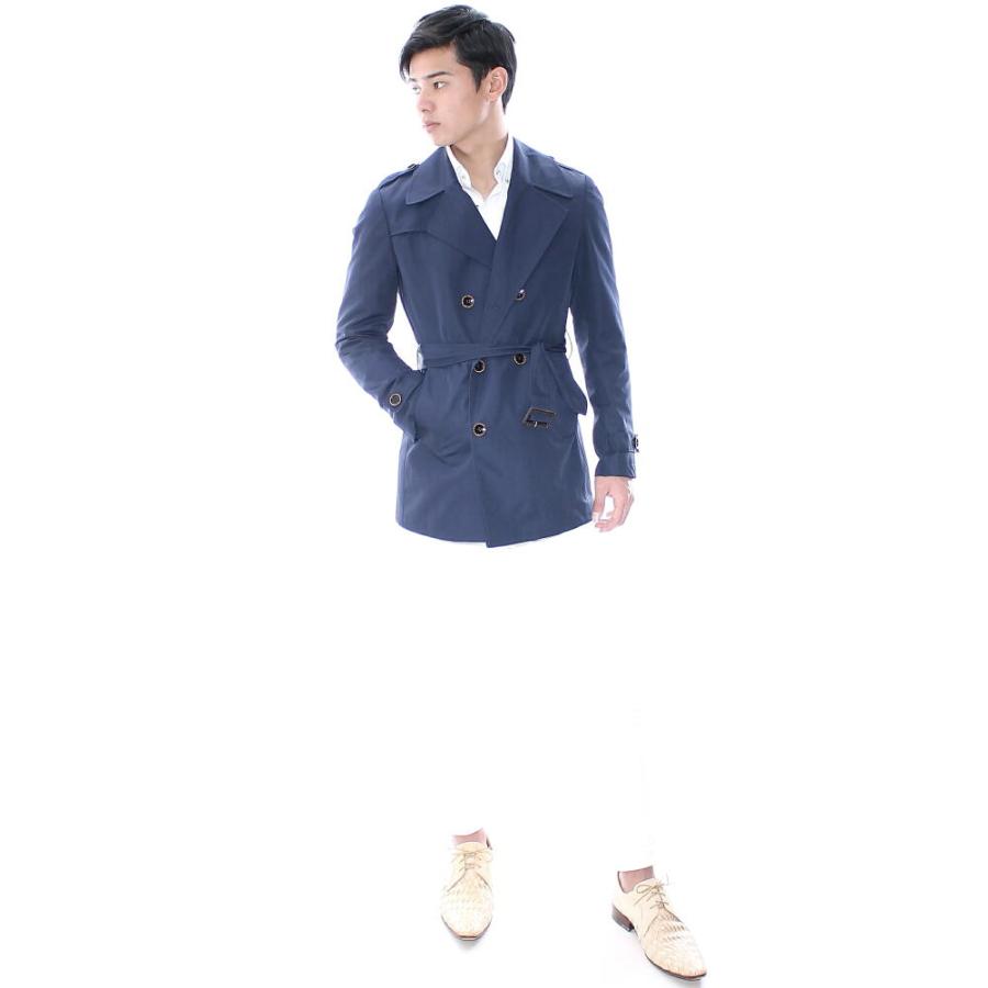 トレンチコート ショート丈 ダブル メンズ 紺 ネイビー XXXLまで トレンチコート ショート丈 ダブル メンズ 紺 ネイビー XXXLまで