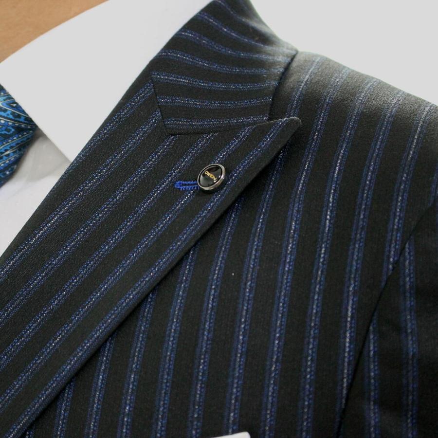 メンズスーツAB5(ウェスト86)ダークブルー ストライプ ブレザーパンツセット メンズスーツAB5(ウェスト86)ダークブルー ストライプ ブレザー