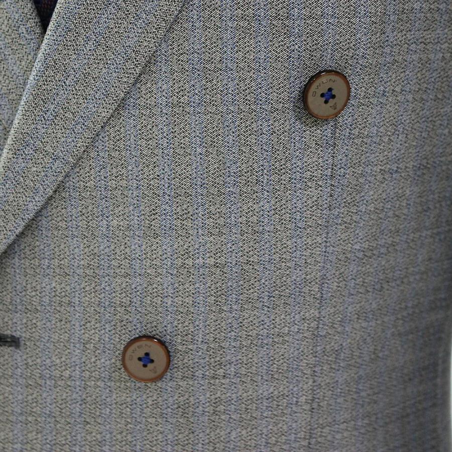 テーラードジャケット ダブル ブレザー メンズ グレー/ブルー