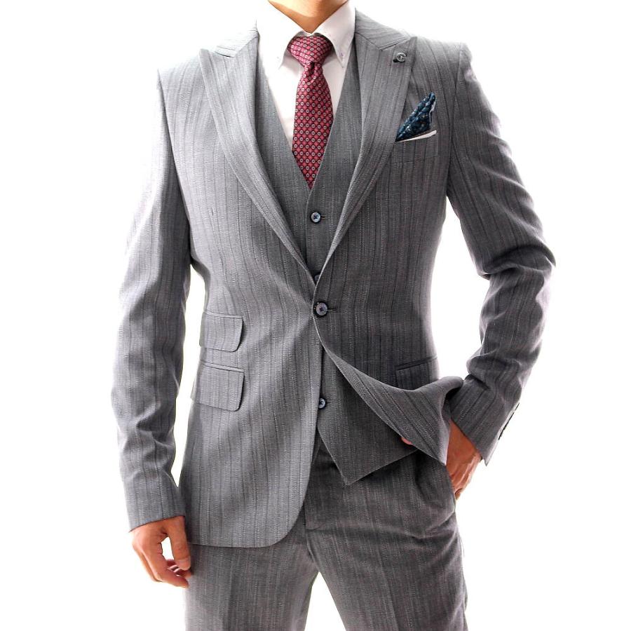 テーラードジャケット セットアップ ブレザー ジレ ストライプ メンズ