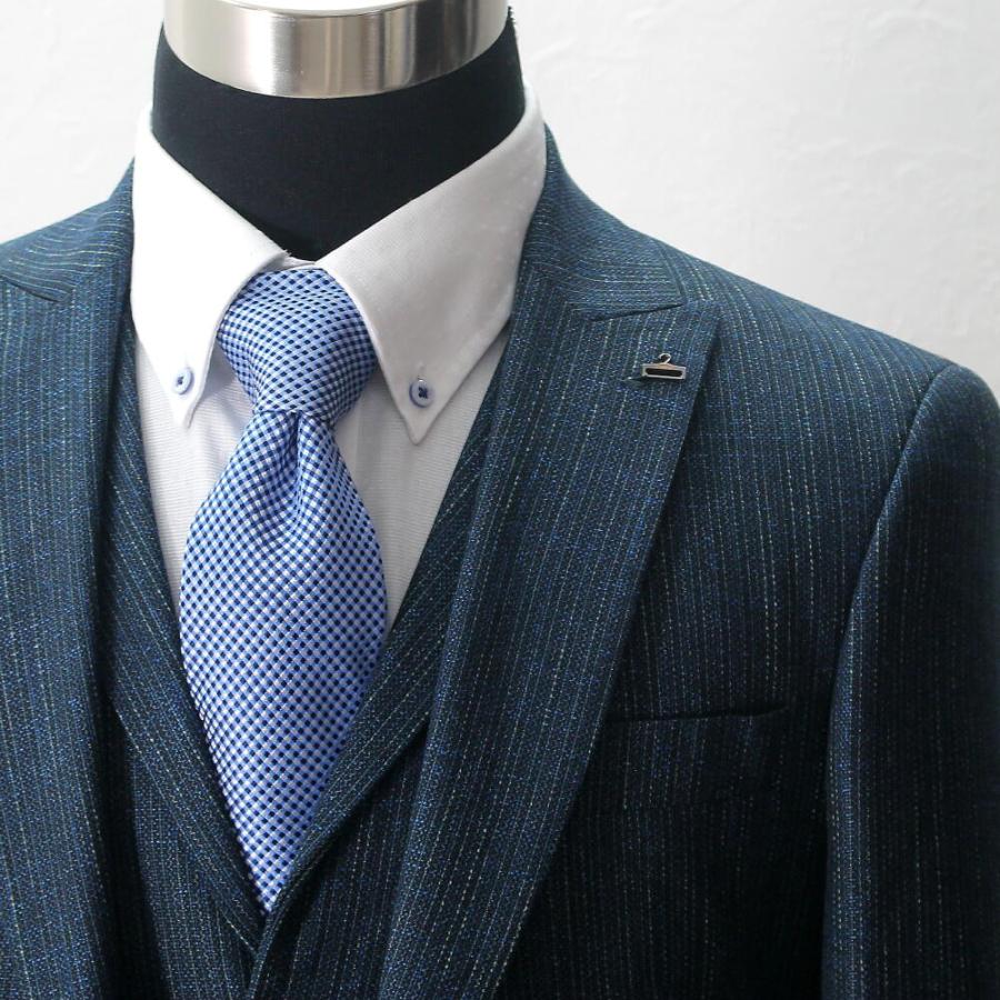 テーラードジャケット ジレ セットアップ ピークドラペル ブルー