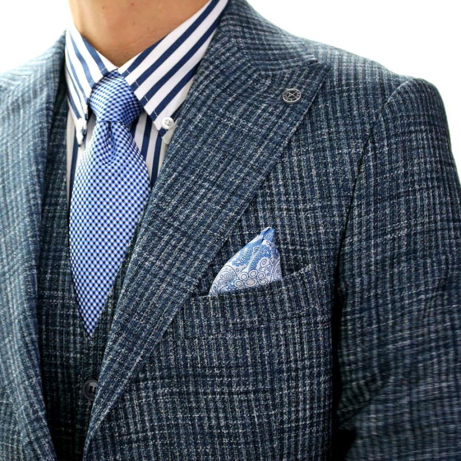 テーラードジャケット セットアップ ジレ チェック 紺 ブレザー