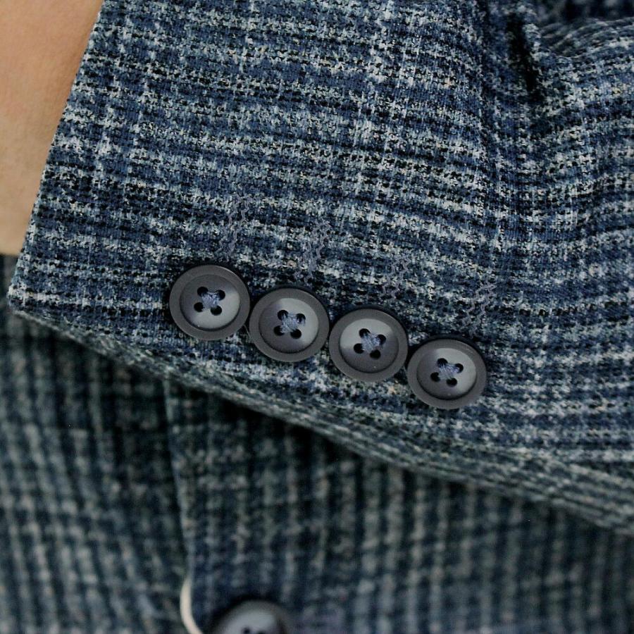 テーラードジャケット セットアップ ジレ チェック 紺 ブレザー メンズ