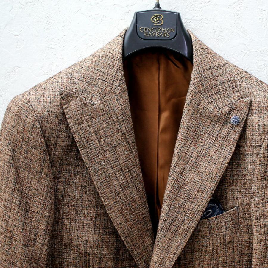 テーラードジャケット セットアップ ジレ 茶 ブレザー メンズ タイト