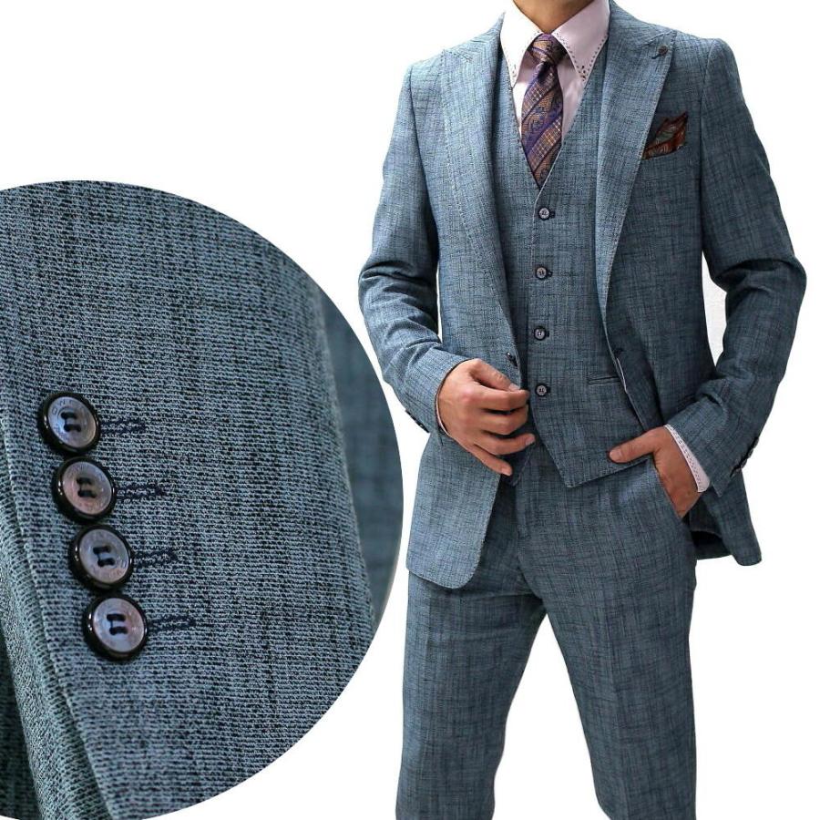 テーラードジャケット セットアップ ジレ 青/ブルー ブレザー メンズ