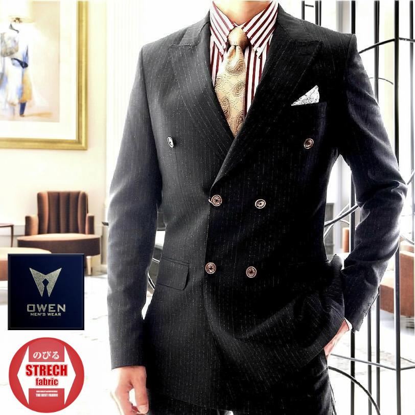 テーラードジャケット ダブル ブレザー かすれ ピン ストライプ メンズ