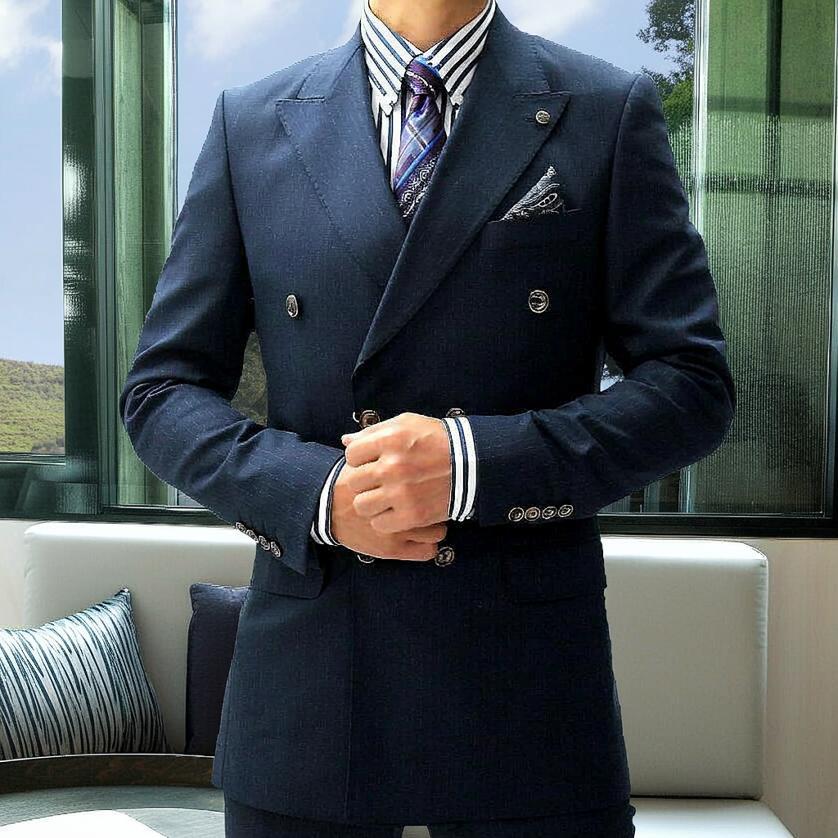 テーラードジャケット ダブル ブレザー かすれ ピン ストライプ