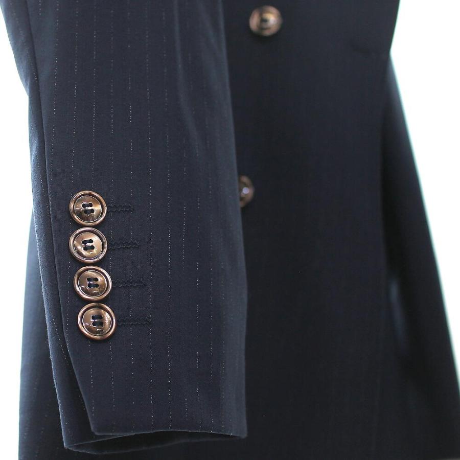 テーラードジャケット ダブル ブレザー かすれ ピン ストライプ